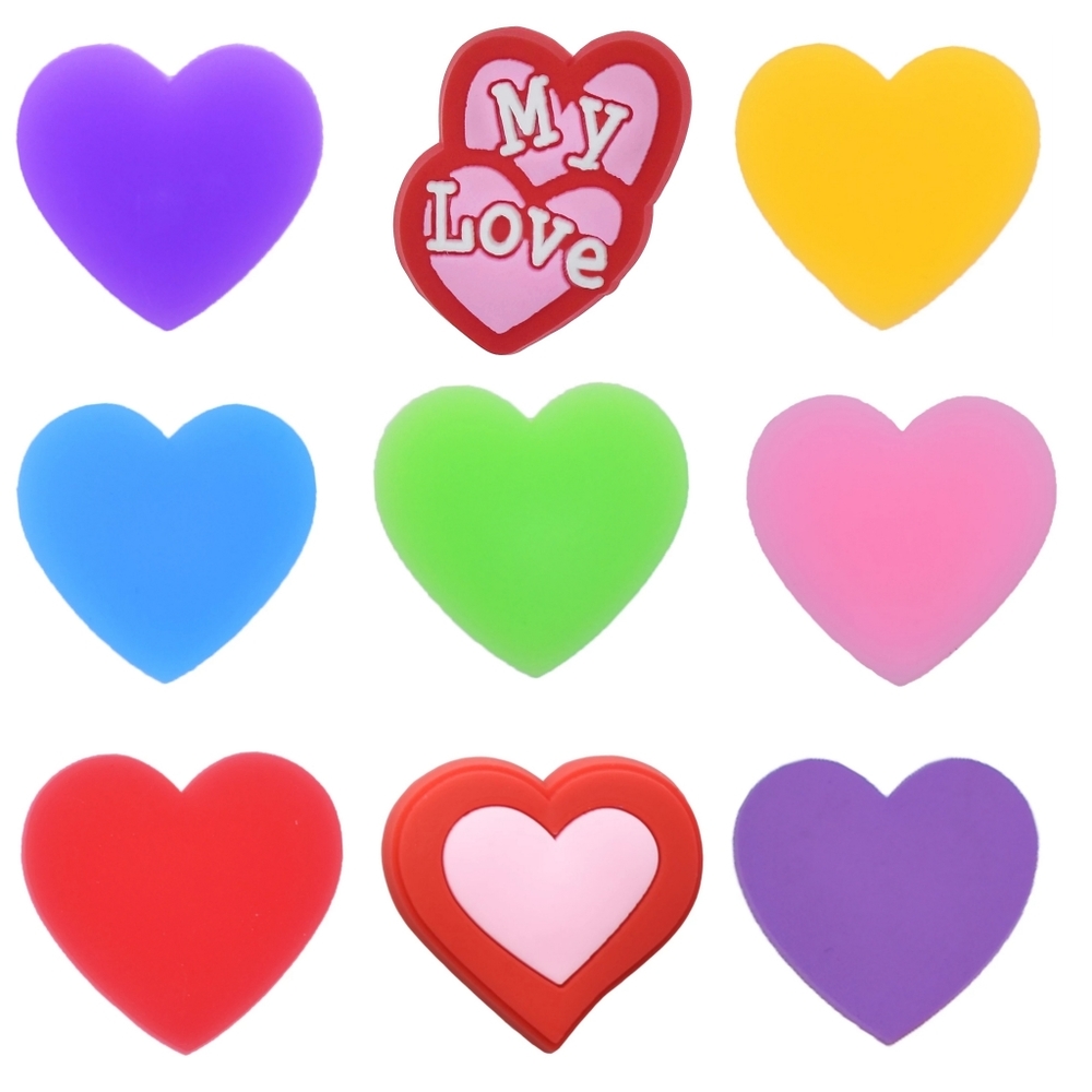 Heart Croc Charm Set | Valentine Jibbitz | Emoji Shoe Charms | Bracelet Charms